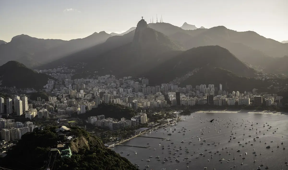 Botafogo Bay with Corcovado and the statue behind